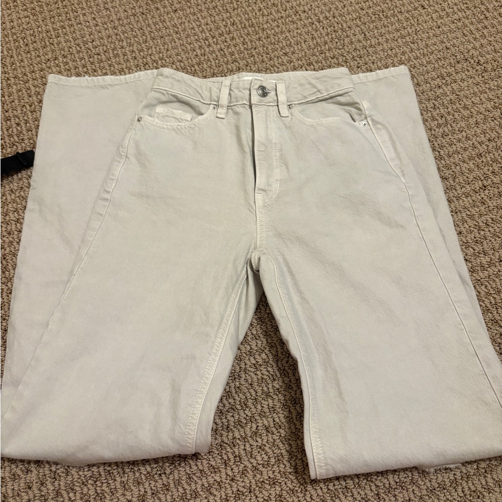 PacSun Women's Cream Straight Leg Jeans